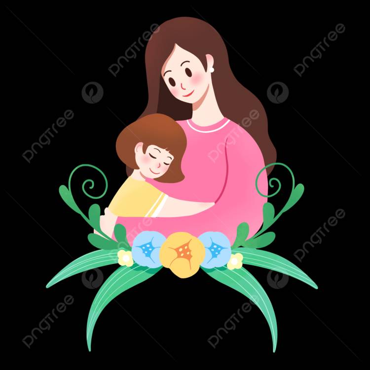 Мать и дочь обнимаются в день матери PNG , День матери, мама, Тема дня матери PNG картинки и пнг PSD рисунок для бесплатной загрузки