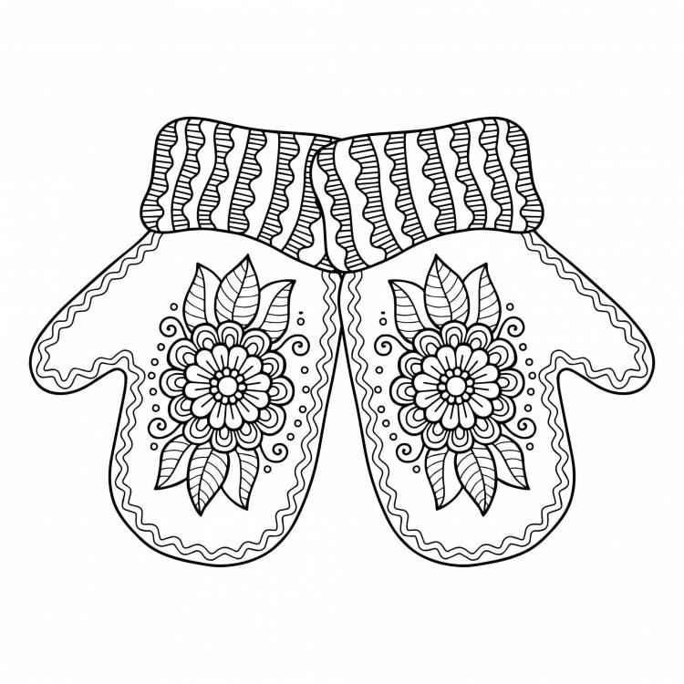 Раскраска рукавички