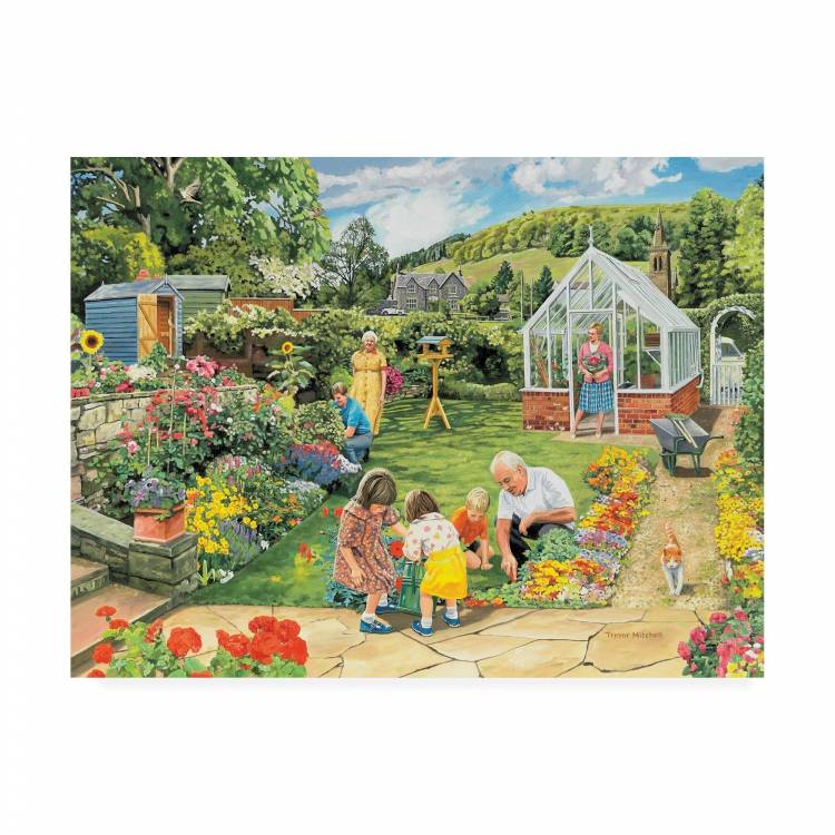 Trevor Mitchell 'Gardening With Grandad' Canvas A 