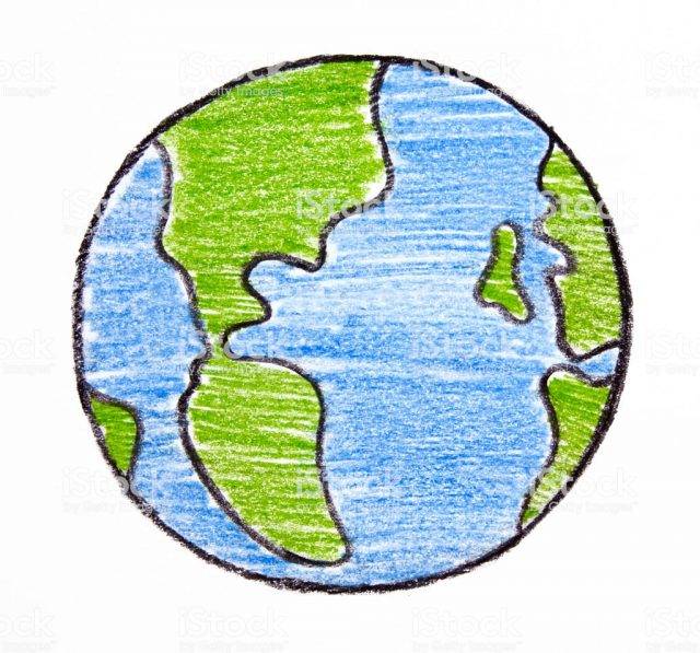 Рисунки карандашом земной шар 