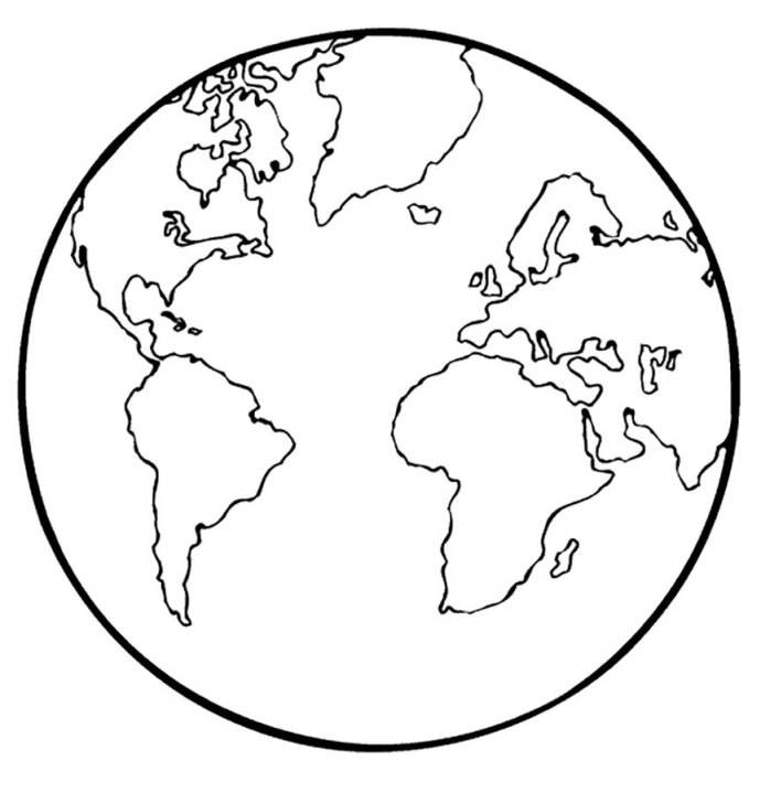 Картинка земной шар для детей раскраска