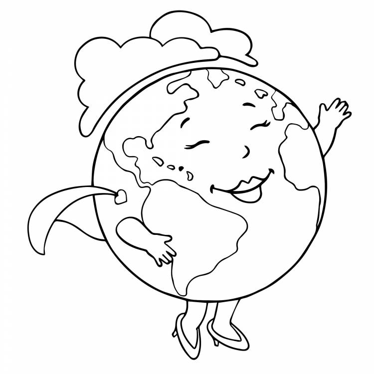 Раскраска земной шар для детей