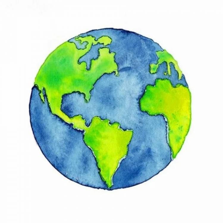 Детский рисунок земной шар