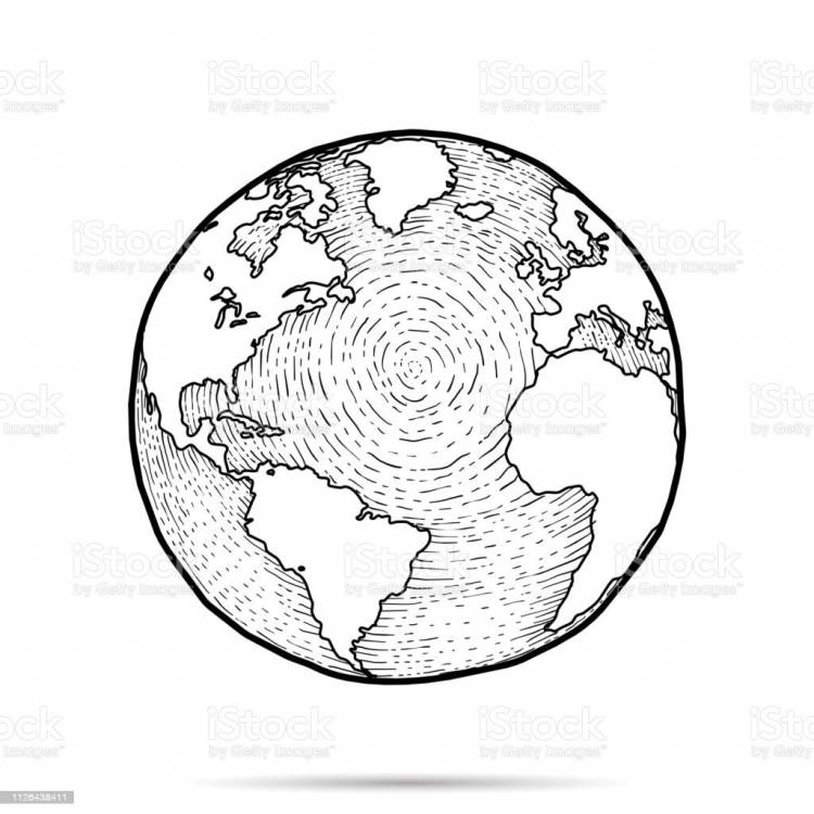 Рисунок земной шар карандашом для детей
