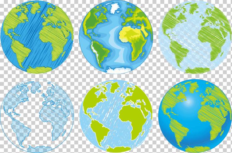 искусство планеты Земля, иллюстрация земного шара, нарисованная от руки Blue Earth, синий, рука, с днем ​​рождения png