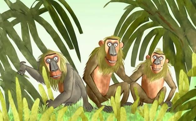 Рисунок обезьян на дереве