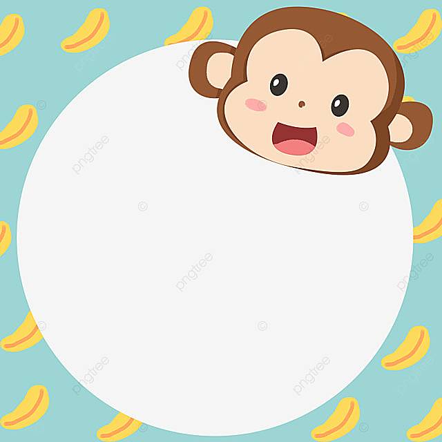 Украшение границы обезьяны PNG , День детей, обезьяна, банан PNG картинки и пнг PSD рисунок для бесплатной загрузки