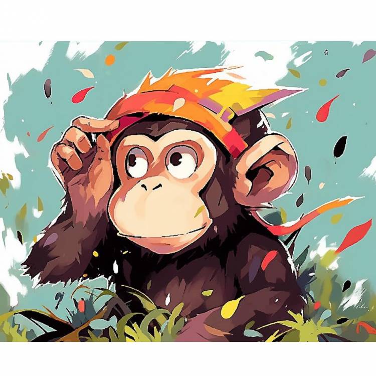 Рамка «сделай сам», картина по номерам для стартового набора, изображение обезьяны с изображением животного с цифрами для взрослых, ручная работа, подарок «сделай сам»