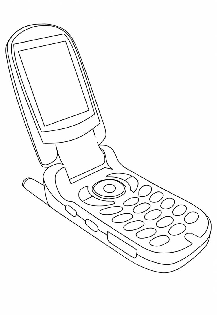Раскраска Телефон Старый Распечатать Бесплатно для Взрослых и Детей