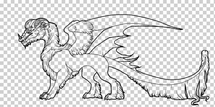 Dragon Line art Книжка-раскраска, дракон, легендарное существо, белый, ребенок png