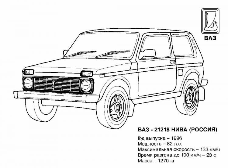 Раскраска машины ВАЗ