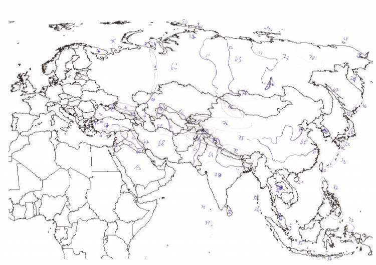 Карта евразии раскраска