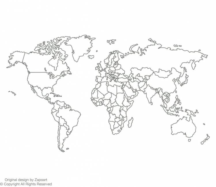 Политическая карта мира раскраска