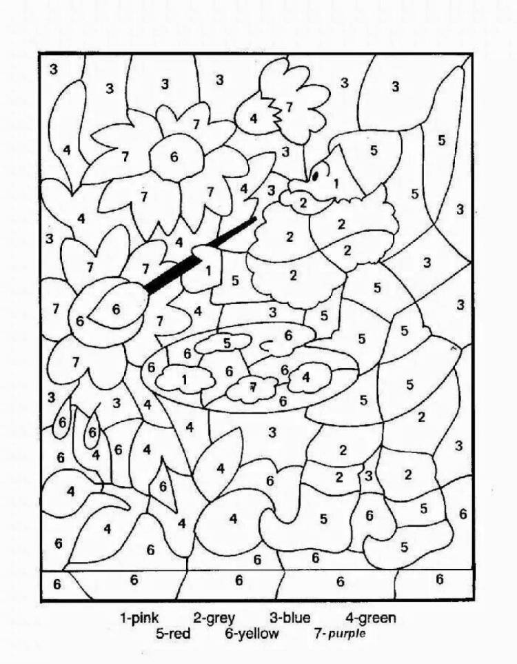 Раскраски По номерам на английском языке для детей 