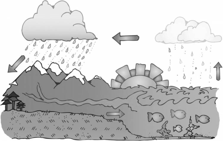 Круговорот воды в природе раскраска