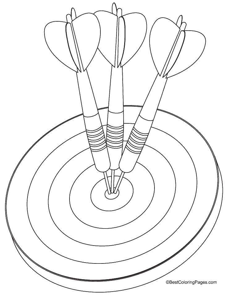 Раскраски дартс, Раскраска Дартс и дротики игры