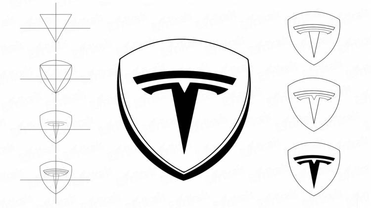 Учимся самостоятельно рисовать символ Tesla Motors карандашом