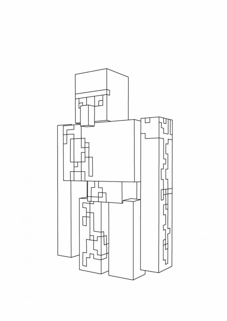 Раскраски Голем из Майнкрафта распечатать бесплатно