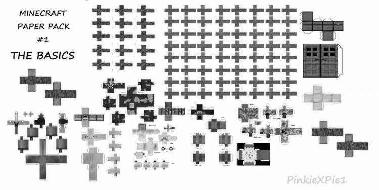 Раскраски Поделки из бумаги майнкрафт 