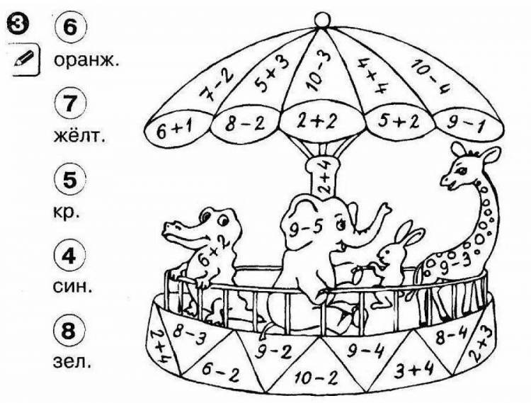 Раскраски Математические