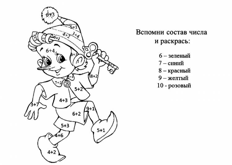 Раскраски по математике для