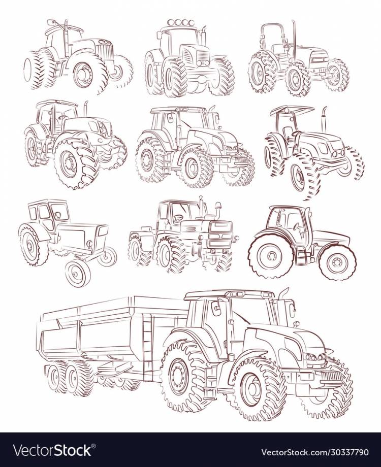 Трактор для срисовки