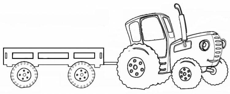 Раскраска Трактор для детей распечатать и скачать бесплатно