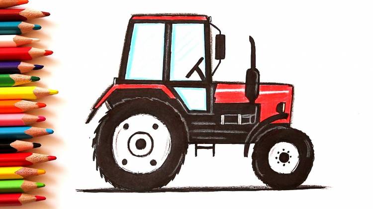 How to draw and color a Tractor