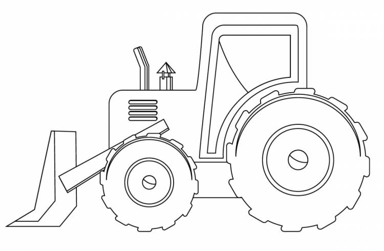 Раскраска Трактор для детей распечатать и скачать бесплатно