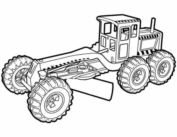 Раскраска Трактор Распечатать бесплатно