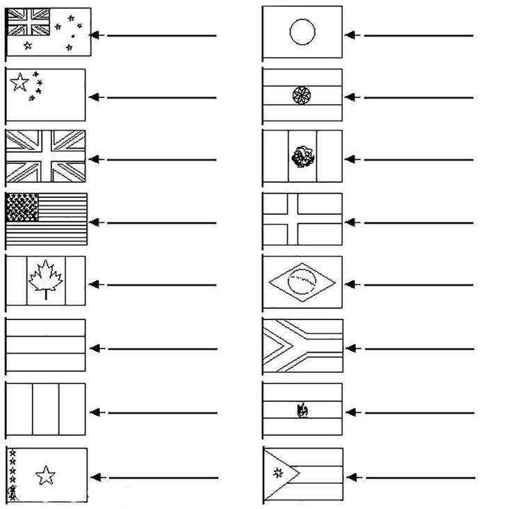 Раскраски Флаги стран мира распечатать бесплатно