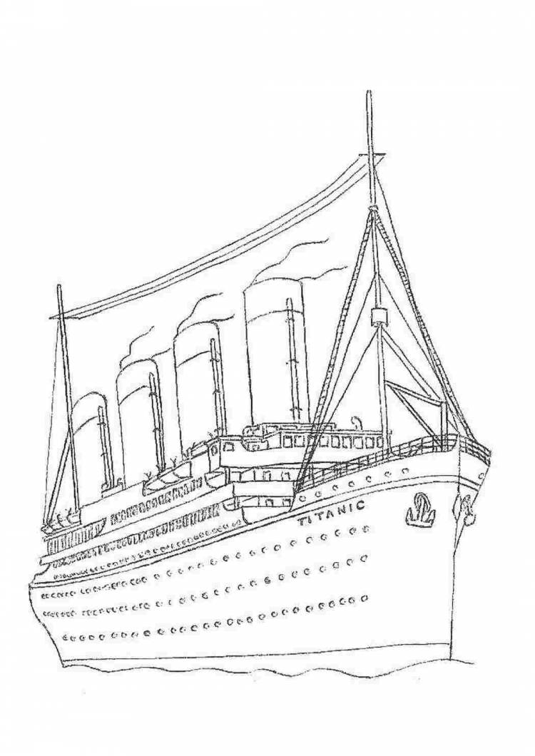 Раскраска титаник корабль