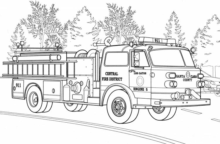 Раскраска Пожарная машина American LaFrance