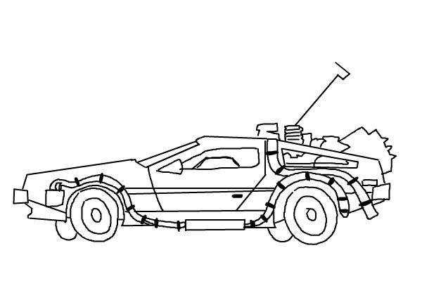 Как нарисовать машину DeLorean из фильма Назад в будущее