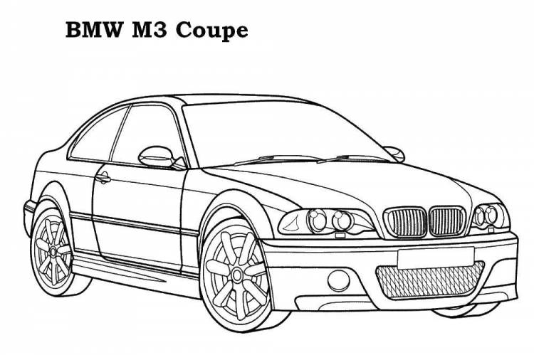 Раскраски Раскраска Bmw машина для мальчиков, скачать распечатать раскраски