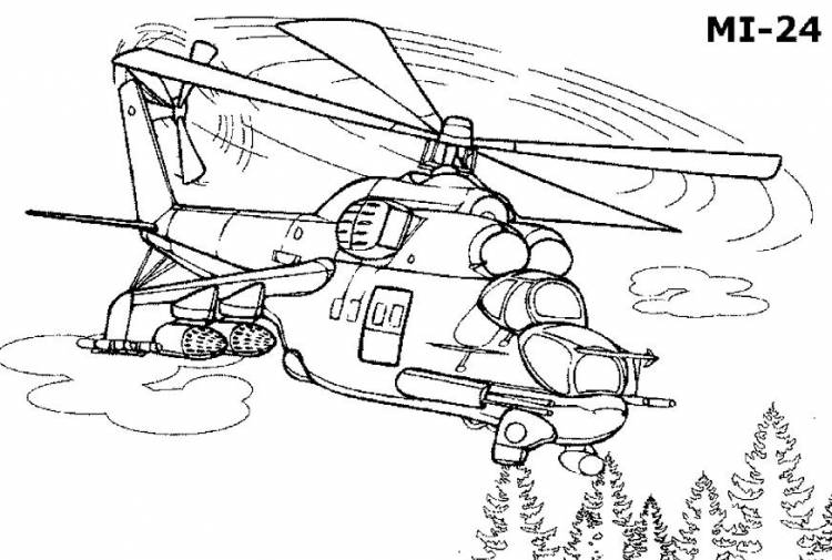 Вертолет военный вертолеты военная техника Раскраски для детей мальчиков