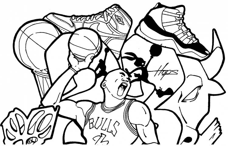 Nike Jordan Coloring Page