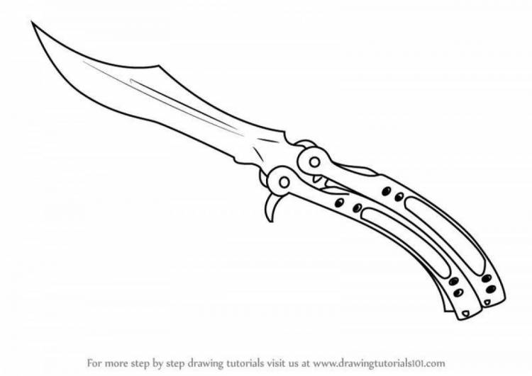 Раскраски Нож бабочка из стендофф