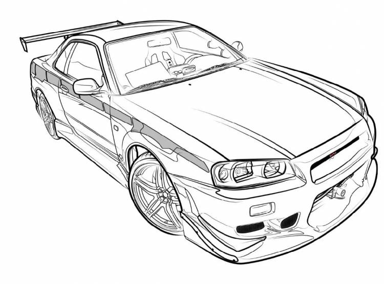 Раскраски Nissan skyline r