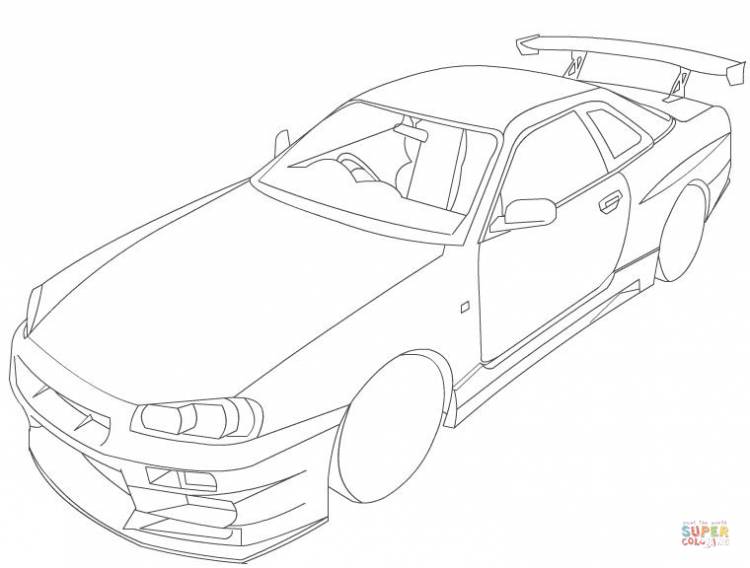 Раскраска Nissan Skyline R