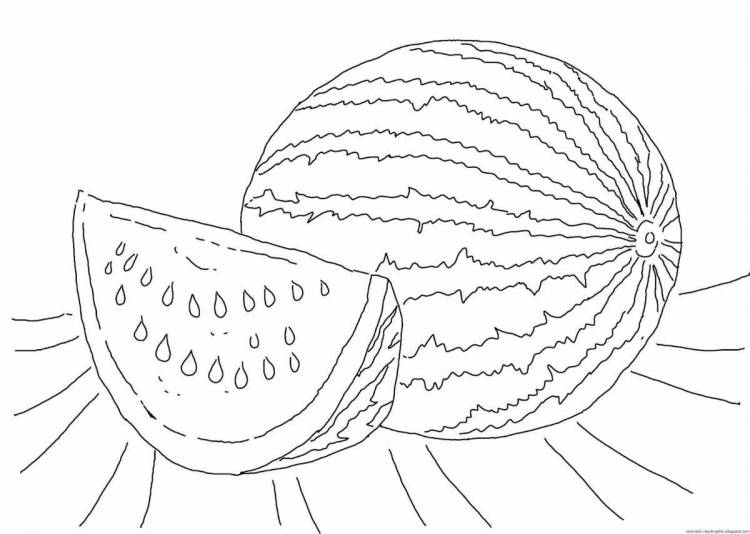 Раскраски Арбуз рисунок 