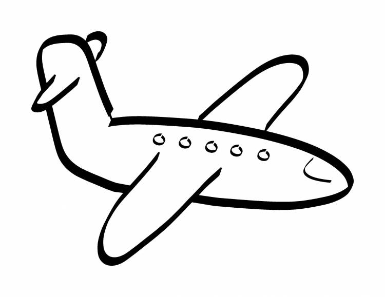 Самолетик контурный рисунок 