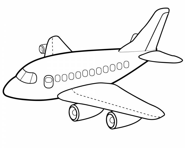 Рисунок самолет для детей раскраска 