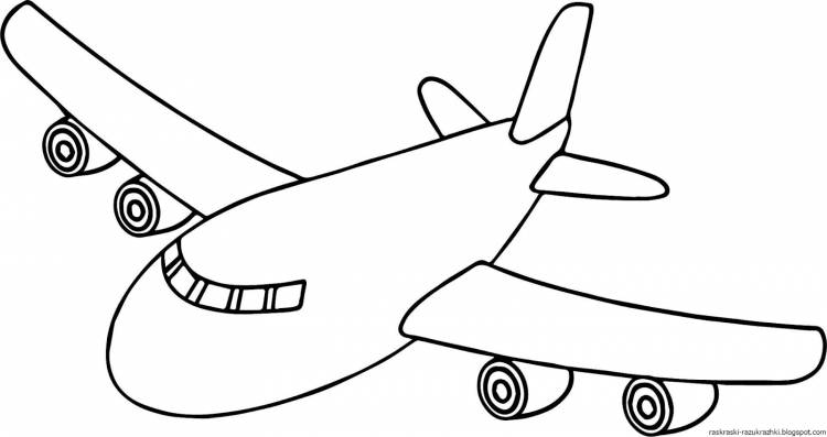 Контурный рисунок самолет 