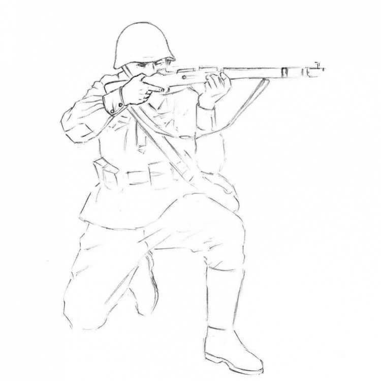 Картинки солдат для срисовки 