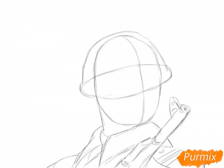 Как нарисовать солдата карандашом поэтапно способ