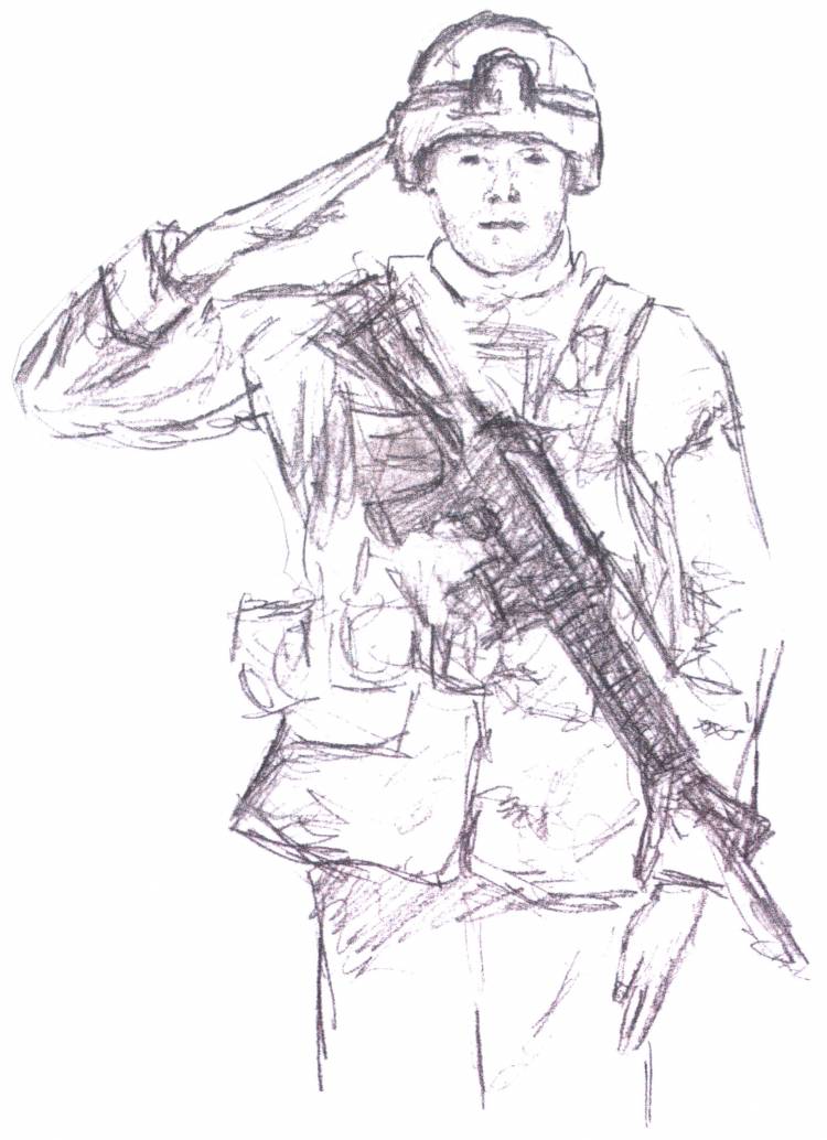 Рисунок военного человека