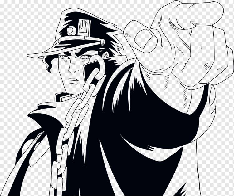 Jotaro Kujo Mangaka Line art Странное приключение Джоджо, Jotaro Kujo, png