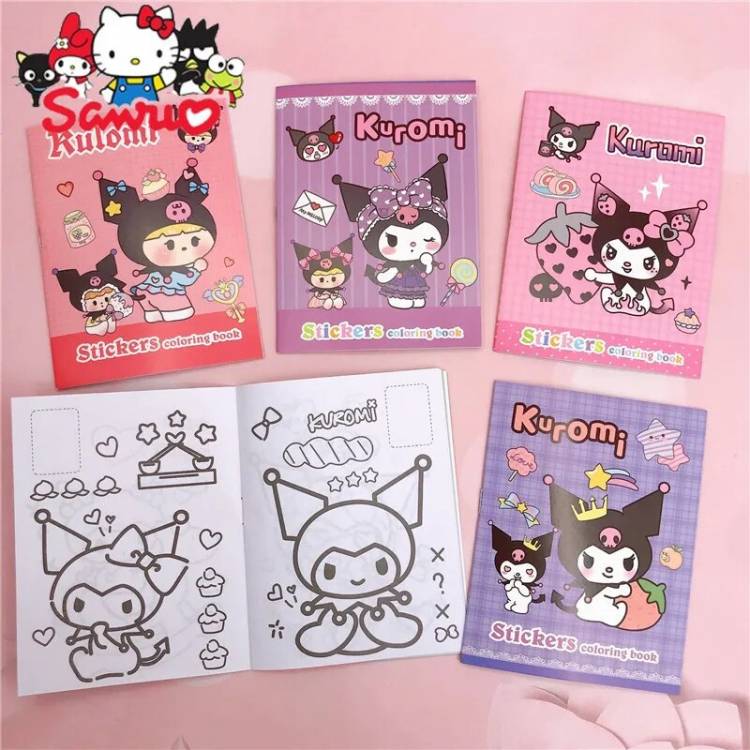 Sanrio Melody Kuromi Hello Kitty Cinnamoroll почтокко раскраска книжка для рисования книжка с рисунком приз для студентов детского сада