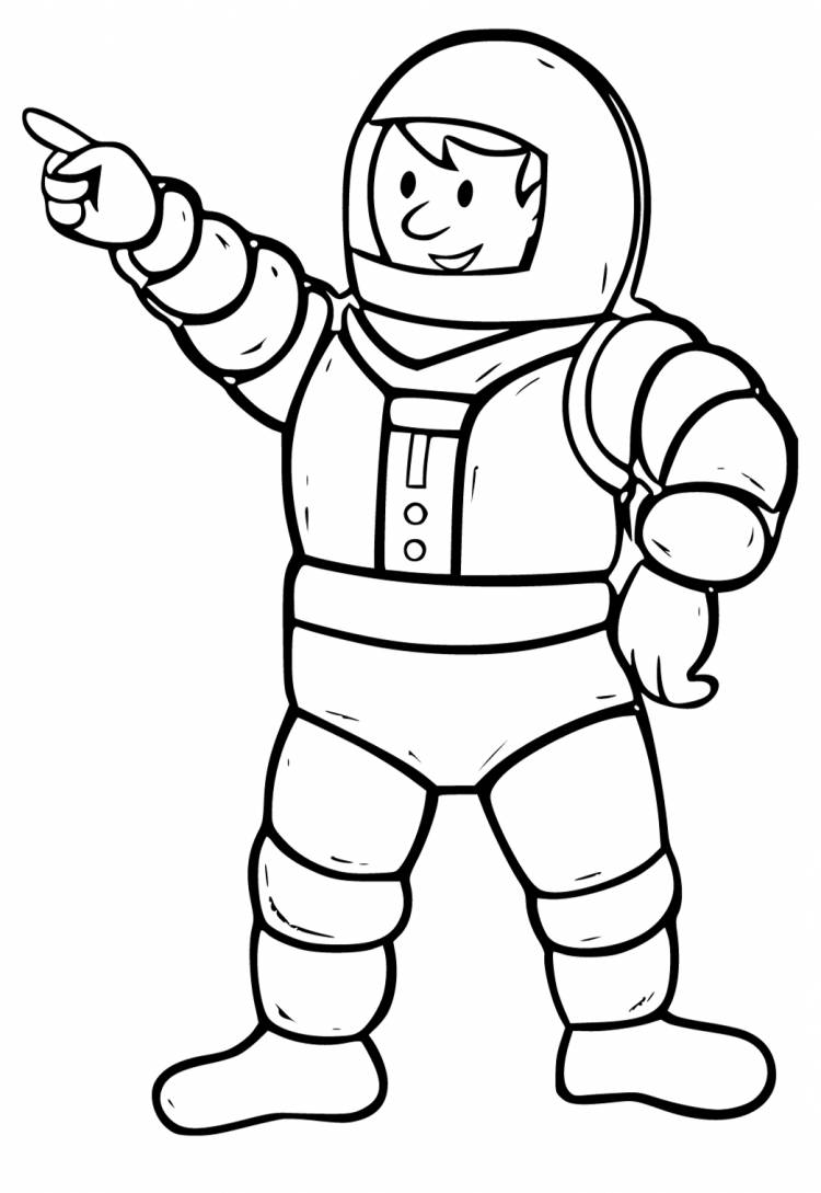 Раскраска Астронавт Победа Распечатать Бесплатно для Взрослых и Детей